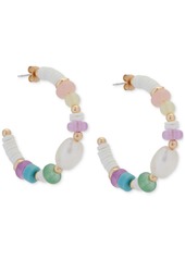 Lucky Brand Gold-Tone Multicolor Mixed Stone C-Hoop Earrings - Gold