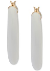 Lucky Brand Gold-Tone Small White Hoop Earrings - Gold