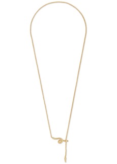 "Lucky Brand Gold-Tone Snake 24"" Adjustable Lariat Necklace - Gold"