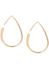 Lucky Brand Gold-Tone Threader Hoop Earrings - Gold