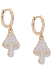 Lucky Brand Gold-Tone White Mushroom Charm Hoop Earrings - Gold