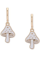 Lucky Brand Gold-Tone White Mushroom Charm Hoop Earrings - Gold