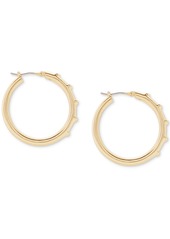 "Lucky Brand Granulated Heart Hoop Earrings, 1-1/4"" - Gold"