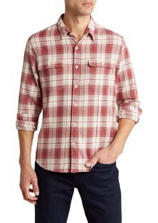 Lucky Brand Grom Plaid Humboldt Stretch Cotton Button-Up Shirt in Red Multi at Nordstrom Rack
