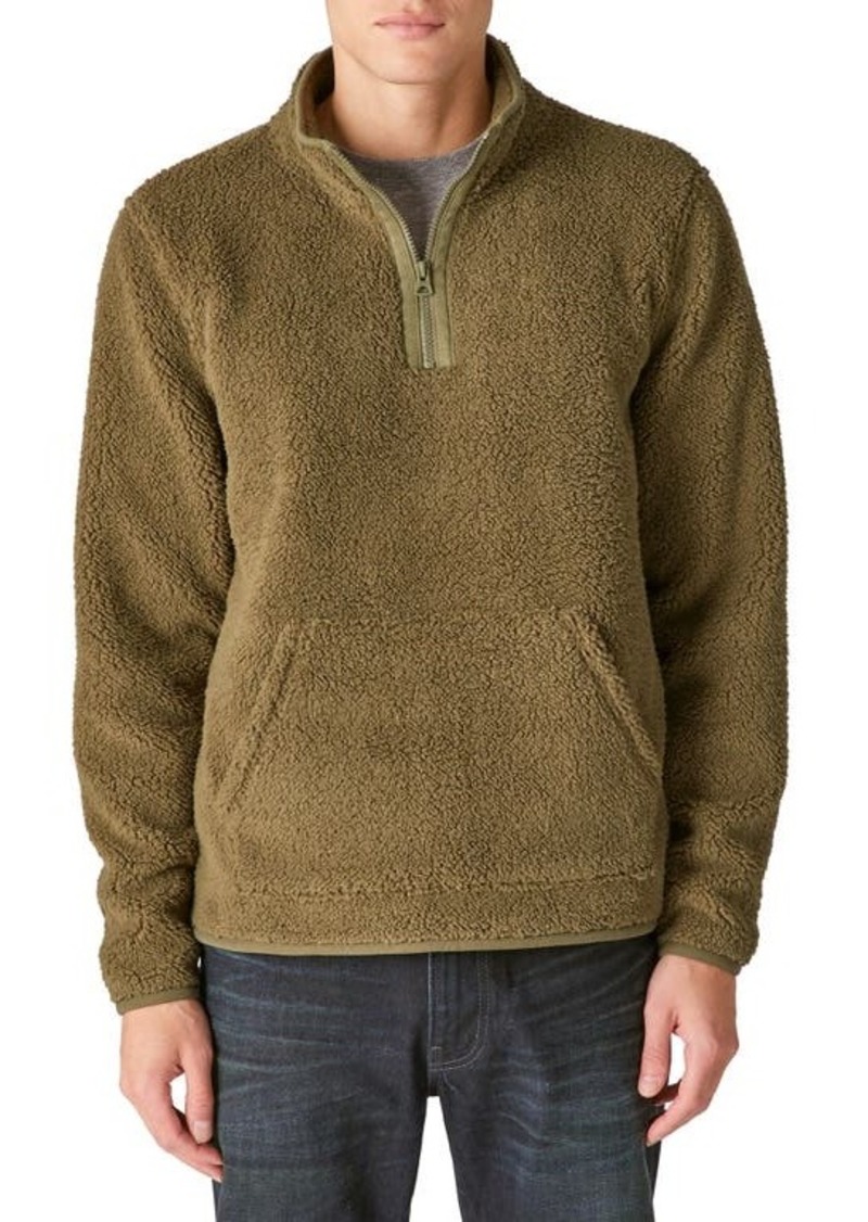 Lucky Brand High Pile Fleece Mock Neck Sweatshirt