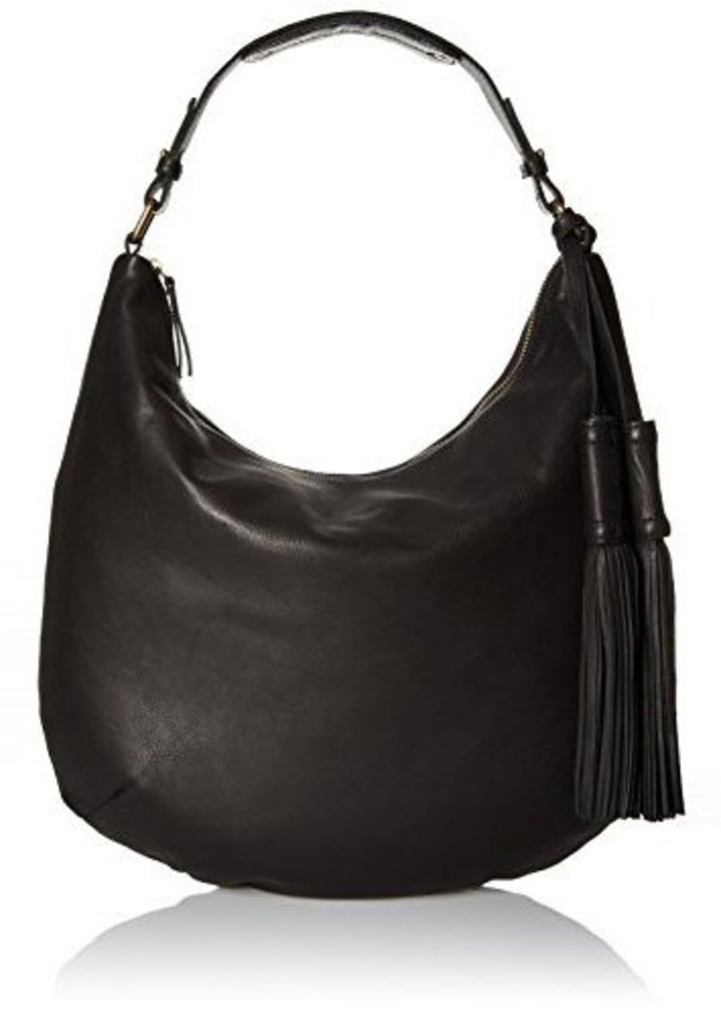 Lucky Brand Lucky Brand Jordan Leather Hobo Bag, Black, One Size | Handbags