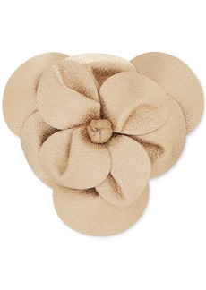 Lucky Brand Large Rosette Leather Pin - Gold