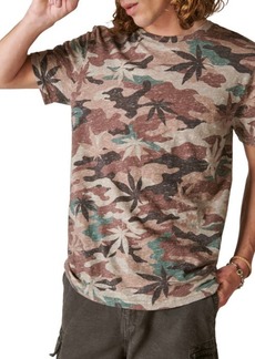Lucky Brand Leaf Camo Print Cotton Blend T-Shirt