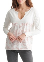 Lucky Brand Let It Grow Notch Neck Top in Marshmallow at Nordstrom