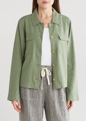 Lucky Brand Linen Blend Utility Jacket in Sea Spray at Nordstrom Rack