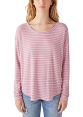 Lucky Brand Long Sleeve Cloud Jersey Top in Pink Stripe at Nordstrom Rack