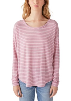 Lucky Brand Long Sleeve Cloud Jersey Top in Pink Stripe at Nordstrom Rack