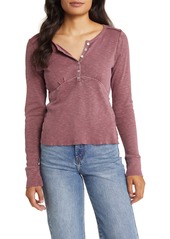 Lucky Brand Long Sleeve Cotton Henley in Rose Brown at Nordstrom Rack
