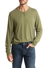 Lucky Brand Long Sleeve Henley in Camo Green Cotton at Nordstrom Rack