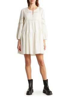Lucky Brand Long Sleeve Lace Inset Minidress