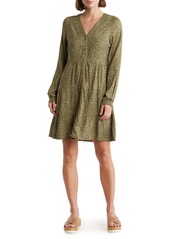 Lucky Brand Long Sleeve Tiered Dress in Cream Floral at Nordstrom Rack
