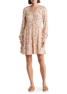 Lucky Brand Long Sleeve Tiered Dress in Cream Floral at Nordstrom Rack