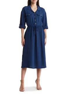 Lucky Brand Long Sleeve Utility Shirtdress in Insignia Blue at Nordstrom Rack
