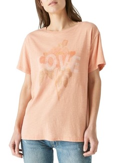 Lucky Brand Love Graphic Cotton Boyfriend Tee in Dusty Coral at Nordstrom