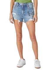 Lucky Brand Lucky Legend Graphic Mid Rise Cutoff Denim Boyfriend Shorts