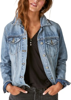 Lucky Brand Lucky Legend Studded Graphic Denim Jacket - Roll The Dice