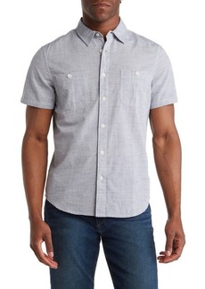 Lucky Brand Mason Short Sleeve Stretch Cotton Button-Up Shirt