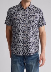 Lucky Brand Mason Floral Print Short Sleeve Button-Up Shirt in Navy Print at Nordstrom Rack