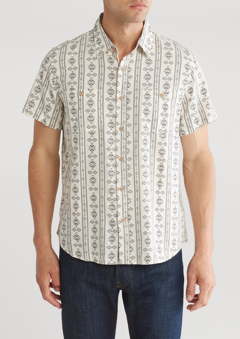 Lucky Brand Mason Short Sleeve Button-Up Shirt in Natural Multi at Nordstrom Rack
