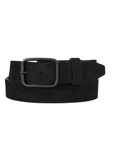 Lucky Brand Men Casual Leather Belt Distressed Suede-Black