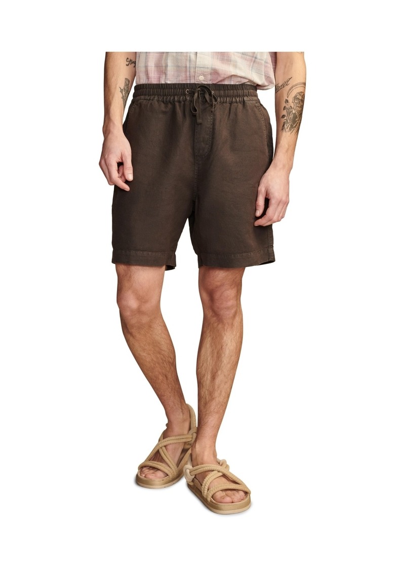 "Lucky Brand Men's 7"" Linen Pull-On Shorts - Raven"