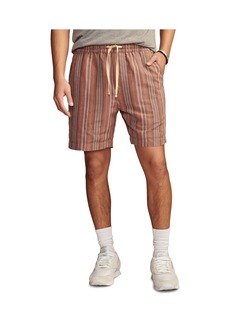 "Lucky Brand Men's 7"" Striped Linen Pull-On Shorts - Red Stripe"