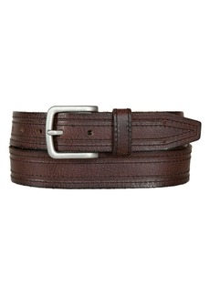 Lucky Brand Men's Antique-Like Leather Belt with Darker Stitching Detail - Brown