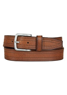 Lucky Brand Men's Antique-Like Leather Belt with Darker Stitching Detail - Tan