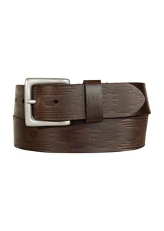 Lucky Brand Men's Aztec Embossed Leather Belt - Brown