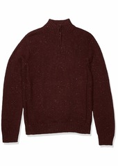 Lucky Brand Men's Donegal Half Zip Mock Neck Sweater  M