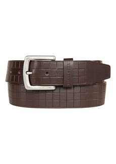 Lucky Brand Men's Grid Tooled Embossed Leather Belt - Brown