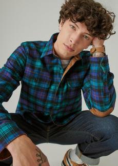 Lucky Brand Men's Guinness Wool Plaid Over Shirt With Elbow Patch