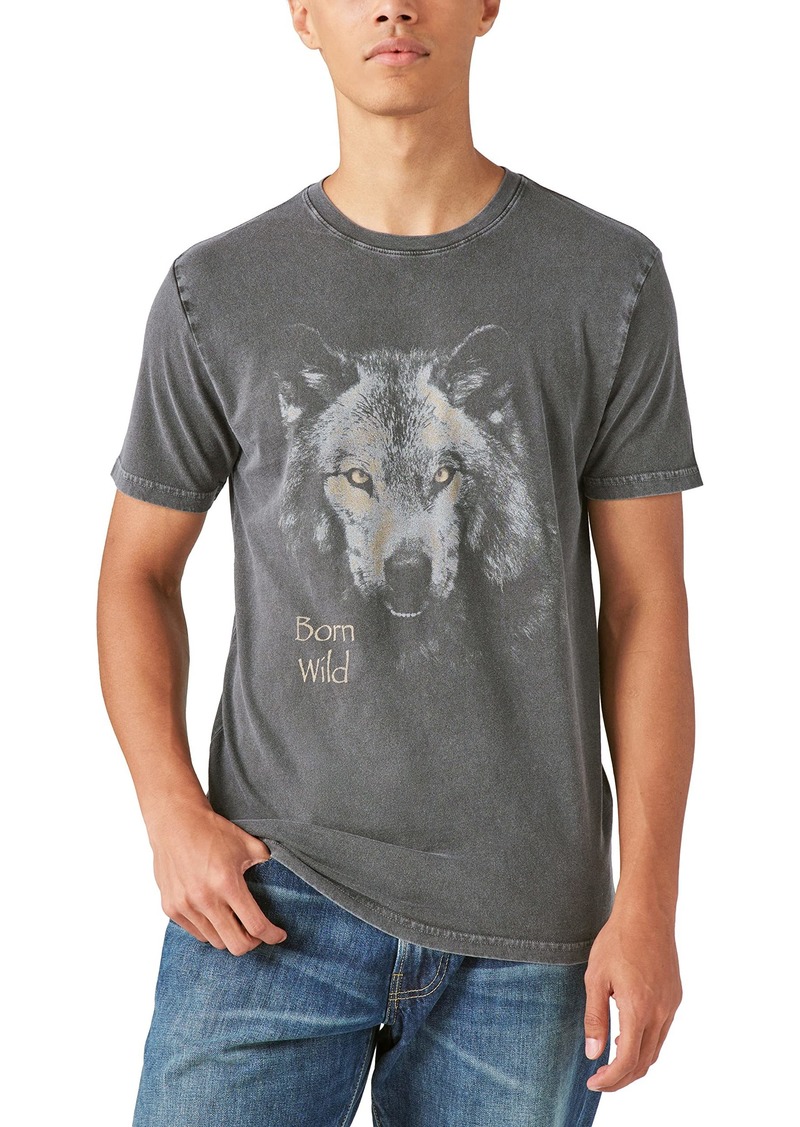 Lucky Brand Men's Idaho Wolf Graphic Tee