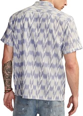 Lucky Brand Men's Ikat Camp Collar Short Sleeve Shirt - Blue Ikat