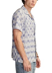 Lucky Brand Men's Ikat Camp Collar Short Sleeve Shirt - Blue Ikat