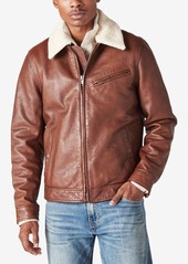 Lucky Brand Men's Leather Aviator Jacket