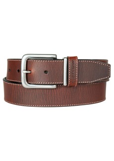 Lucky Brand Men's Leather Jean Belt with Metal and Leather Keeper - Tan