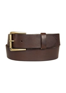 Lucky Brand Men's Leather Jean Belt with Roller Buckle and Rivets - Brown