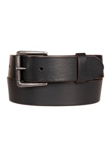 Lucky Brand Men's Leather Jean Belt with Roller Buckle and Rivets - Black