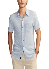 Lucky Brand Men's Linen Short Sleeve Button Down Shirt - Olivine