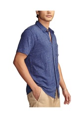 Lucky Brand Men's Linen Short Sleeve Button Down Shirt - Olivine