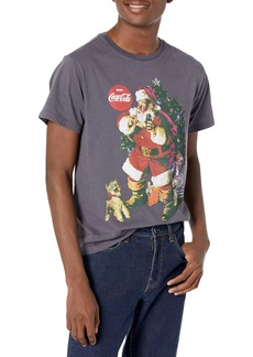 Lucky Brand mens Long Sleeve Crew-neck Coca Cola Santa Claus Boyfriend Tee Shirt   US