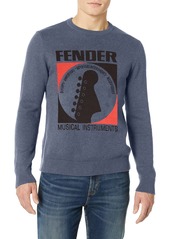 Lucky Brand Men's Long Sleeve Crew Neck Fender Decal Sweater  L