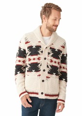 Lucky Brand Men's Long Sleeve Shawl Collar Sherpa Lined Legacy Cardigan