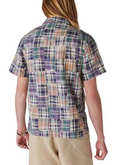 Lucky Brand Men's Patchwork Short Sleeves Work Wear Shirt - Blue Multi Print